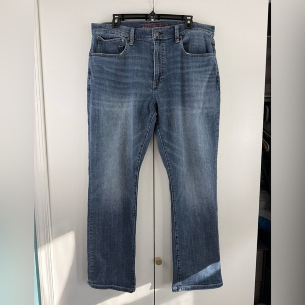 Lucky Brand Mens Straight Leg Blue Jeans Medium Wash 36x32 Denim Pants